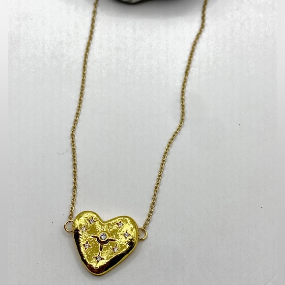NEW Heart With CZ Stars Layering Necklace - Picture 4 of 14